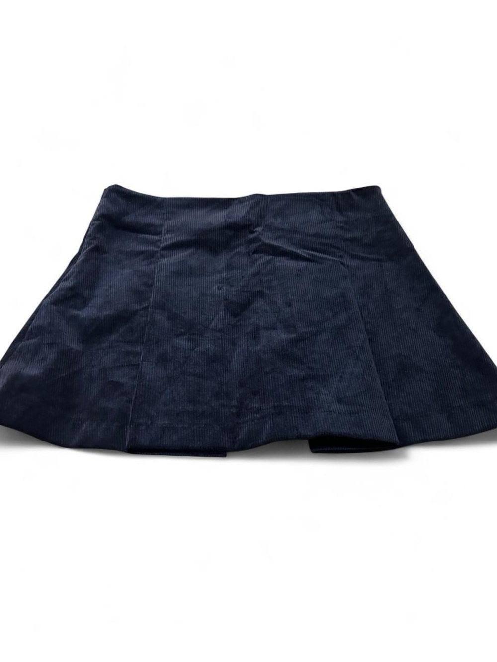 Zara Navy blue corduroy pleated mini skirt with pockets Size S #preppy #cords